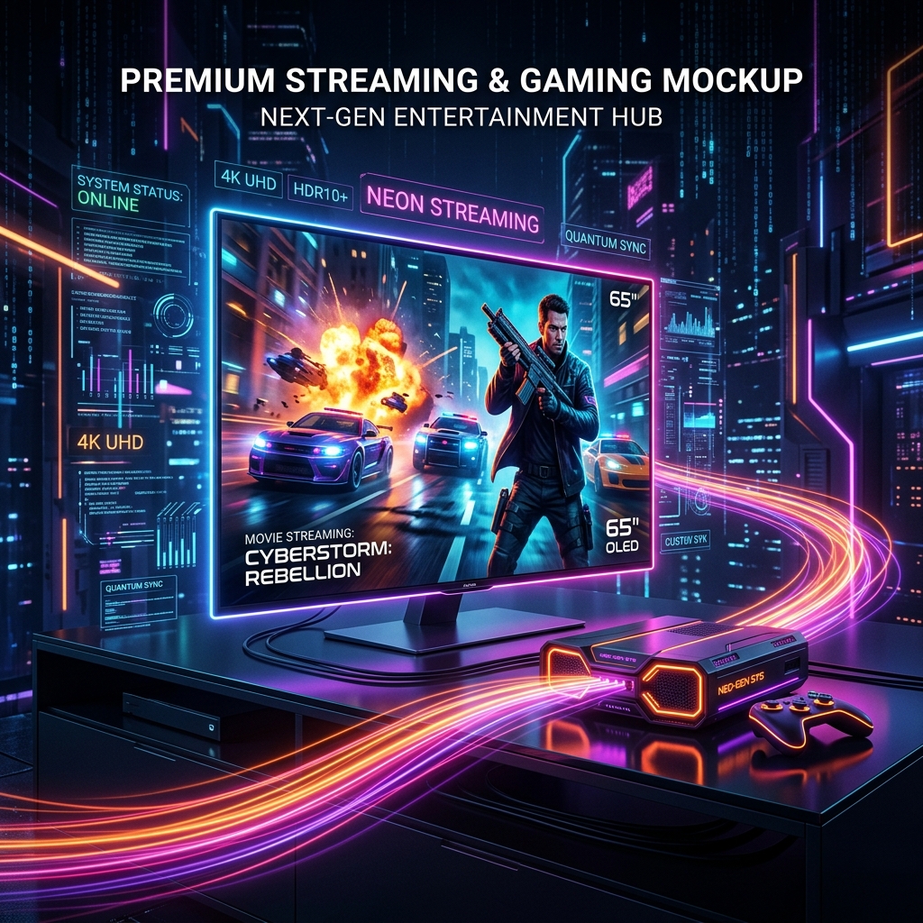 Meganet Entertainment Gaming Mockup